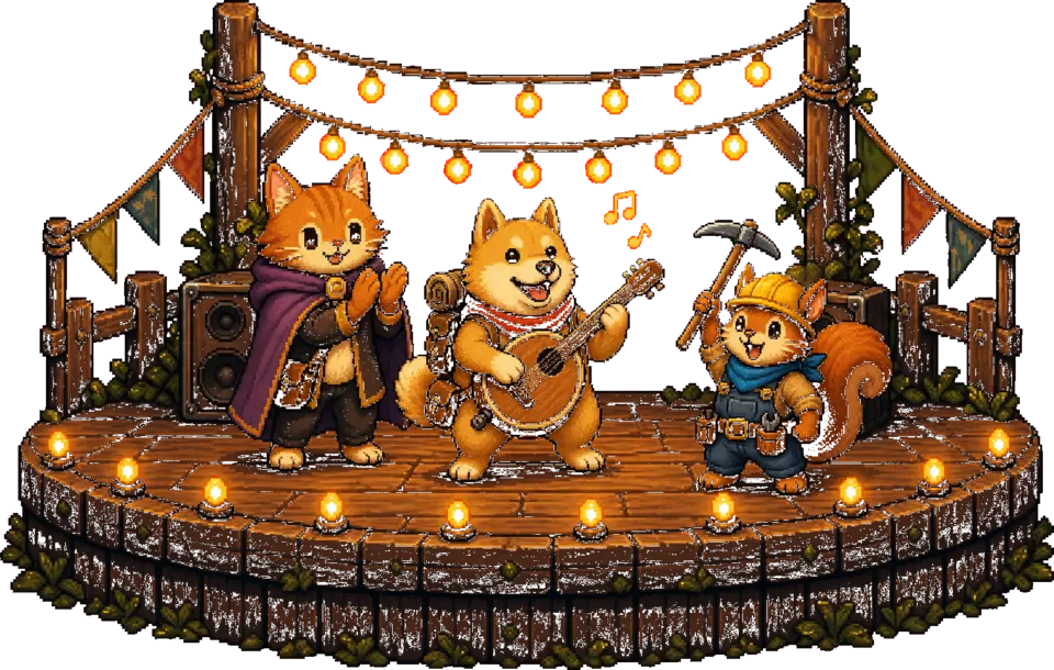 Wanro, piatoss, and Doge playing an after-hours encore